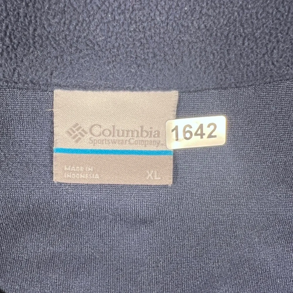 Columbia Mens XL Navy Blue‎ Fleece Quarter Zip Pullover Mock Neck Sweater